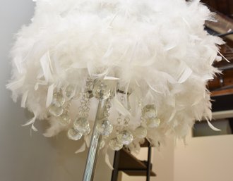 Glam White Ostrich Feather Floor Lamp