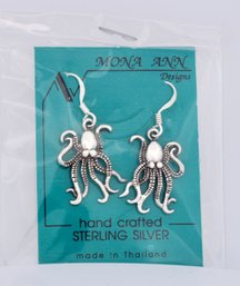 Sterling Silver Octopus Earrings