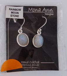 Rainbow Moon Stone Drop Earrings