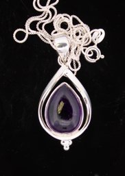 Sterling Silver Amethyst Pendant Necklace