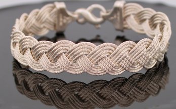 Sterling Silver Wide Braided Bracelet