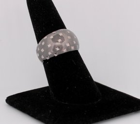 Black And Silver Diamond Cut Ring