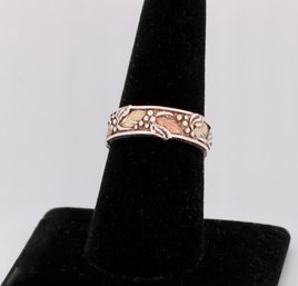 12k Blackhills Gold And Silver Leaf Ring