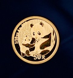 2005 Gold China 10 Yuan Panda 1/10 Oz Coin