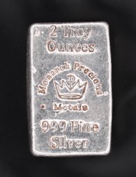 TWO Troy Ounce .999 Hand Poured Silver Monarch Precious Metals