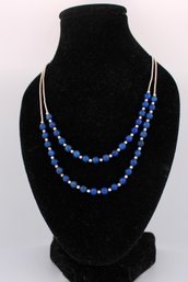 Designer Carolyn Pollack Lapis Lazuli Bead Sterling Silver Necklace