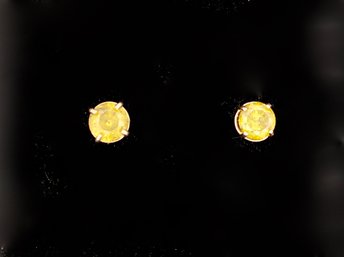 1.75 Carat TW Yellow Diamond Stud Earrings