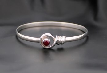 Sterling Silver Ruby Bangle Bracelet