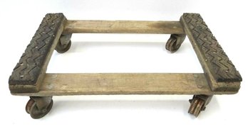 Industrial Wood Homemade Trolley Rubber Mat Shop Cart Mechanics Used Old