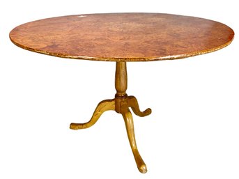 Round Pedestal Top Antique Biedermeier Style Table