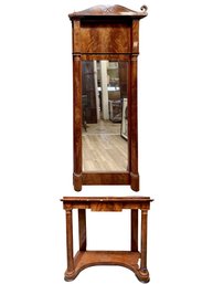 Empire Mahogany Console Table And Mirror