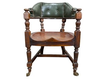 Victorian Leather Back Desk Chair