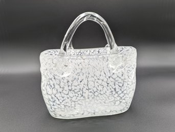 Hand Blown Glass Purse Vase