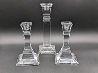 Set Of Glass Candlesticks