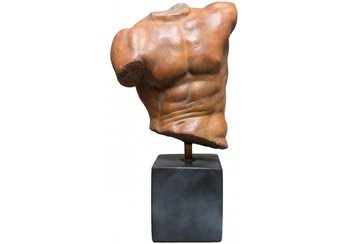 Signed S. Eylandekov Alva Studio Nude Male Torso Painted Plaster Sculpture