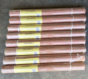 (8) Double Rolls Of Gramercy Natural Handcrafted Grasscloth Wallcovering, Red/Beige