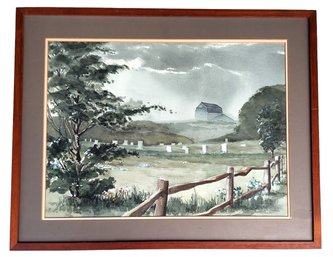 Listed Artist G S Hill (Gregory Hill B 1944) Original Nantucket Landscape Watercolor Painting