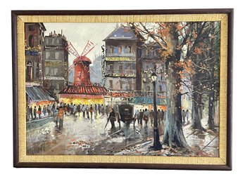 Moulin Rouge By G. Gerard French Oil On Canvas Painting