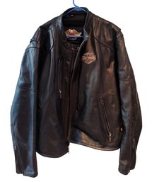 Original Harley Davidson Size XXXL Black Leather Motorcycle Jacket
