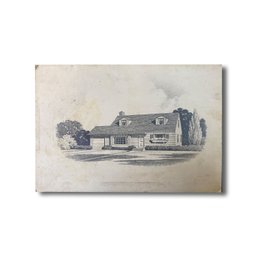 13x9 Original Architectural Study - Dormered Ranch Style Home