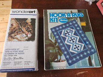 #150 - Lot Of 2 Hook-A-Rug Kits Are New In Boxes. One Is Cat Design.