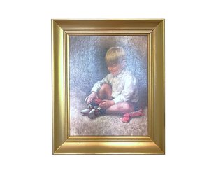 Little Boy Painting - Signed Hufford