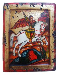 Artist Krasimir Ivanov Bulgarian Hand Painted Wooden Religious Icon