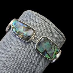 Vintage Sterling Silver Abalone Bracelet