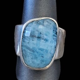 Vintage STARBORN Sterling Silver Aquamarine Stone Ring