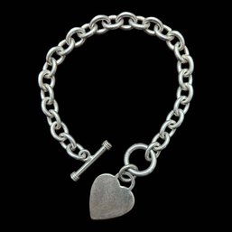 Vintage Sterling Silver Heart Charm Bracelet