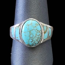 Vintage Sterling Silver Turquoise Ring, Size 9.5