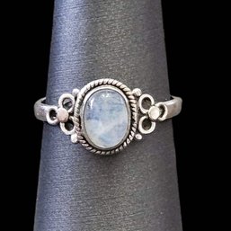 Vintage Sterling Silver Moonstone Ring, Size 7.5