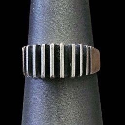 Vintage Sterling Silver Ridged Ring, Size 8.5