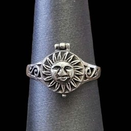 Vintage Designer Sterling Silver Poison Sun Ring, Size 7.5