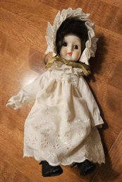 Antique Porcelian Girl With Bonett Doll