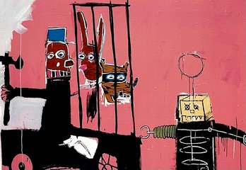 Jean Michel Basquiat Pink Robots - Fine Art Print