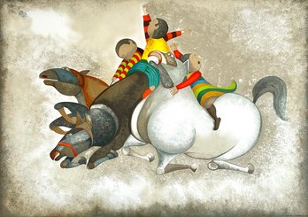 Graciela Rodo Boulanger - Trois Chevaux - Offset Lithograph