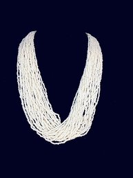 Classic Multi-strand Seed Bead Necklace In White