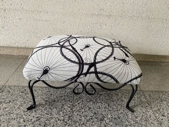 Unique Abstract Bicycle Wheel Upholstered Footstool