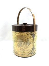 Awesome Vintage Antique World Map Thermo-serv Ice Bucket By West Bend