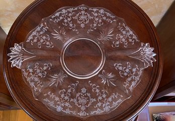 Fostoria Navarre Etched Dual Handled Cracker Tray,