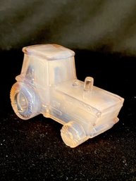 Vintage Pink Opaline Art Glass Tractor By Boyd Glass