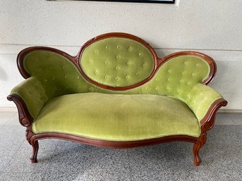 Solid Wood Upholstered Victorian Sofa