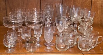 Assortment Of Clear Glass & Crystal Barware - 32 Pieces