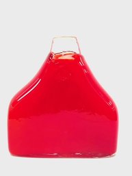 Hand-blown Tomato Red Cased Jug Vase