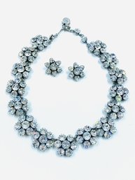 Sensational Vintage Austrian Crystal Collar Necklace & Earrings Set