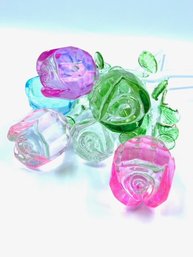 Eros Set Of 6 Handmade Crystal Roses