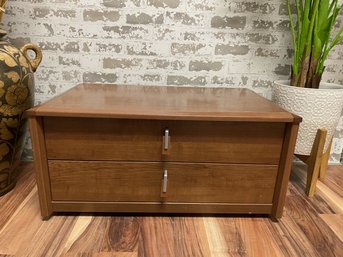 Vintage Sleek Low Profile 2-drawer Chest By Gautier