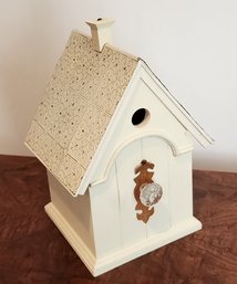 Recent Artisan Made Wood Birdhouse, Unsigned. Lift Off Roof.  Measures 12 Inches High