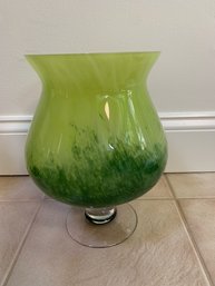 Two-tone Green Glass Art Vase